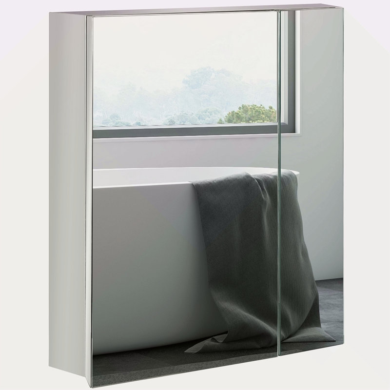 Armoire murale pour salle de bain, Argent argent