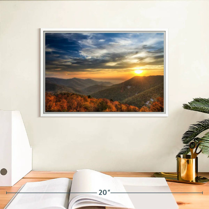 Shenandoah Sundown, Cadre flottant blanc, 13 po x 9 po