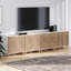 Ensemble d'armoires d'appoint en bois massif avec portes en ruppie maritime Debets-903500987
