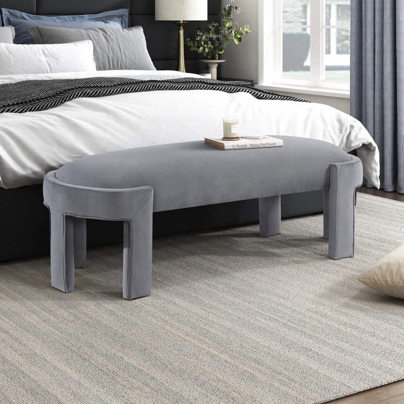 Banc rembourré élégant, Gris