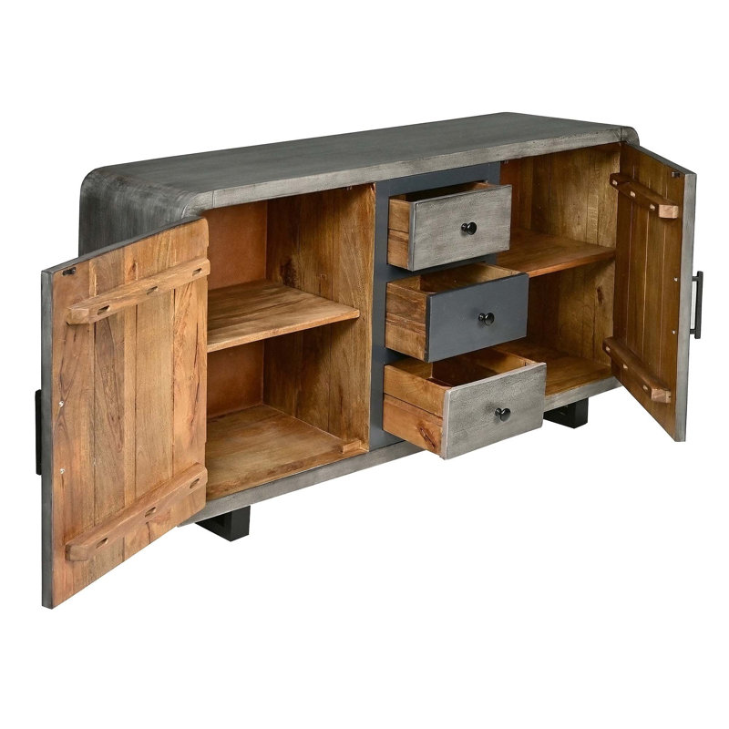 Lonetta 55" Wide 3 Drawer Mango Sideboard