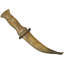 Early 20Th Century Handmade Babylonian-Patterned Brass Dagger