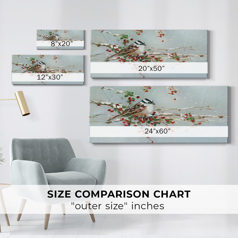 Pic en hiver sur toile, H 8 po x l 20 po x P 1,5 po