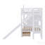 Lit superposé simple au-dessus d'un lit simple avec 2 tiroirs, 3 tablettes et glissière - blanc-133702469