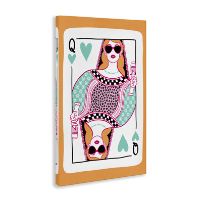  «Queen of Hearts & Drink», art mural sur toile par JJ Design House LLC