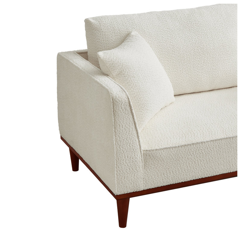 Chaise longue blanche rembourrée avec repose-pieds, Blanc
