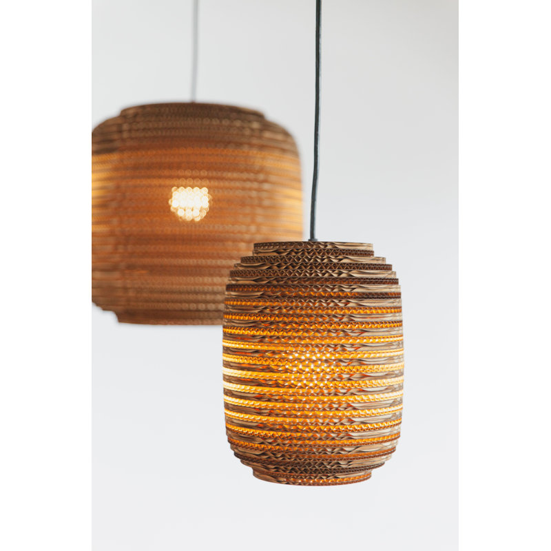 Scraplights Ausi 12 Pendant Natural, 11" H x 8.5" W x 8.5" D, Brown