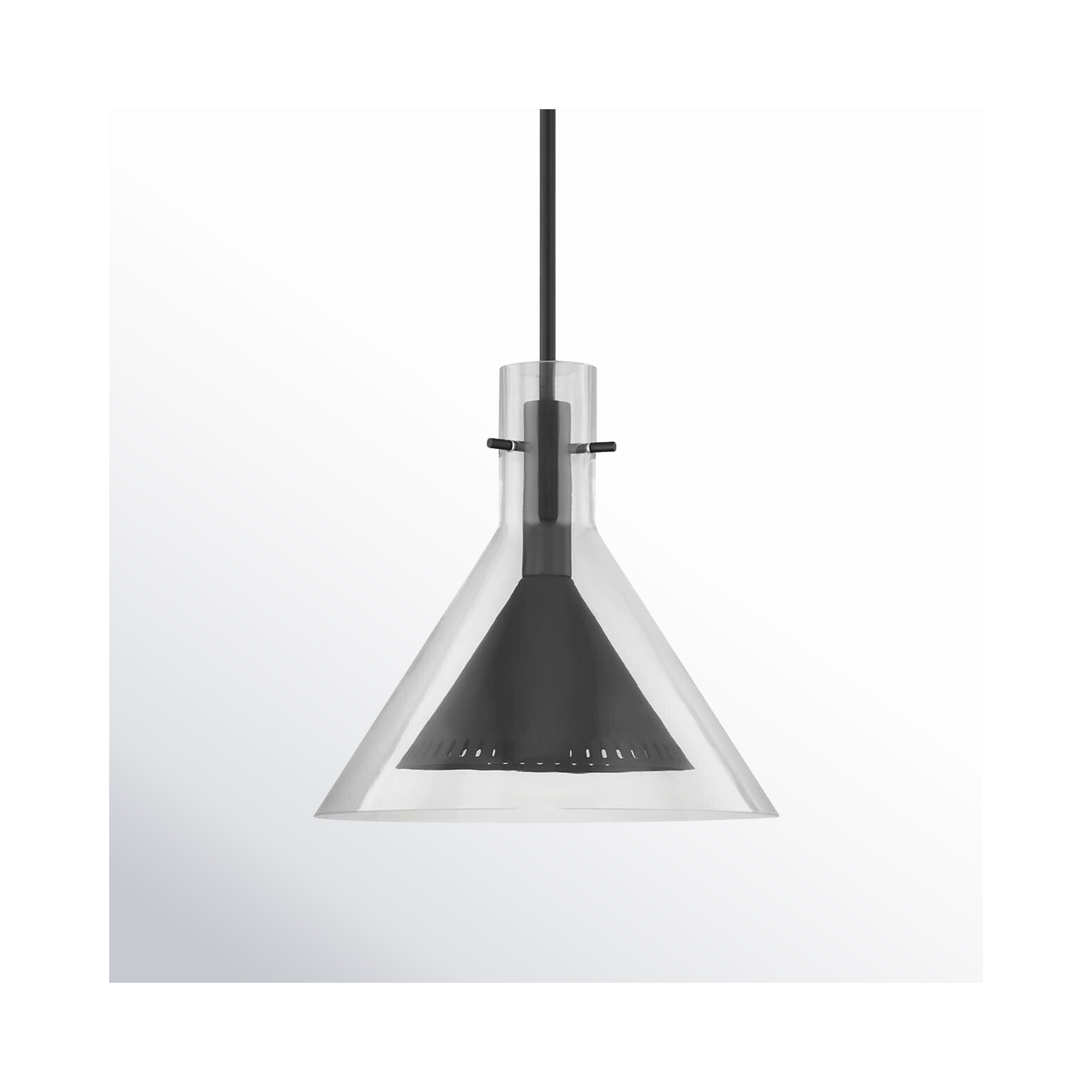 Breathe Single Light Glass Iron Dimmable Pendant, 14" H