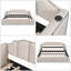 Lit de jour simple rembourré avec couchette escamotable et ports de chargement USB - Beige, peu encombrant et élégant-139063678