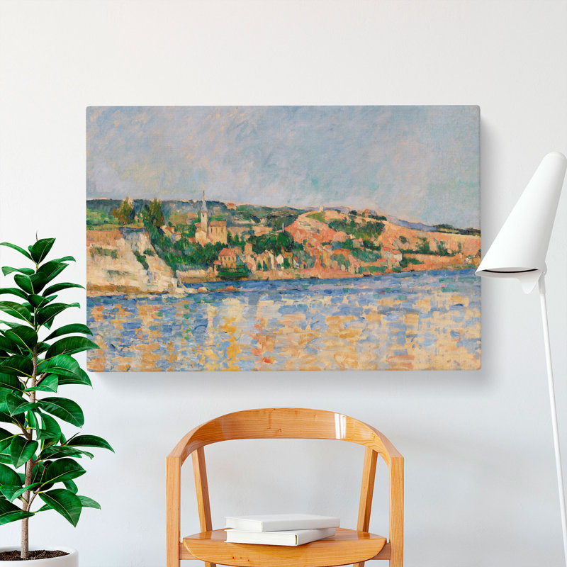 Village At The Waters Edge by Paul Cezanne - Wrapped Canvas, 50cm H x 76cm W x 3cm D