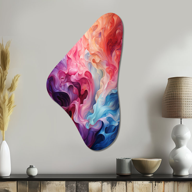 «Citally Opt Art Radiant Spectrum II», art mural asymétrique en forme de Boomerang, H 39 po x l 21 po