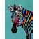 " Colourful Zebra " Painting Print on Canvas