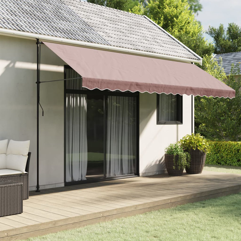 VidaXL 20cm D Polyester Cover Retractable Fabric Replacement, 430cm W x 20cm D, Brown/Black, Solid Color