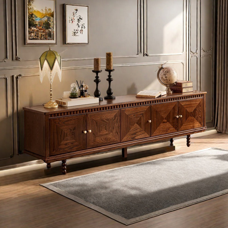 Meuble télé classique classique avec rangement rétro, 78.74"