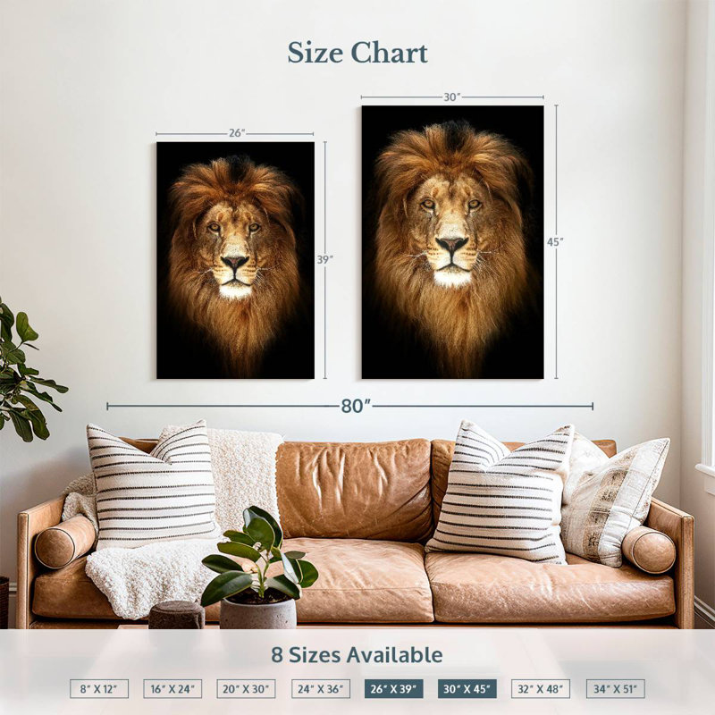 Brampt Mystifying Lion Head, 39" H x 26" W