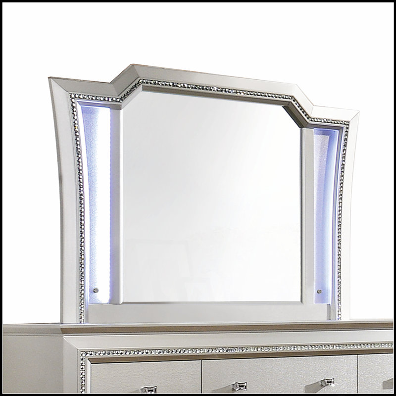 Miroir arqué à DEL Kaitlyn, Argent