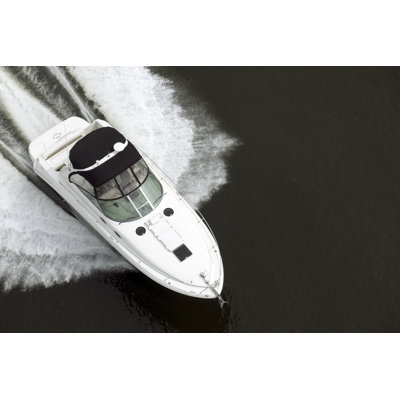 " Black And White Speedboat "