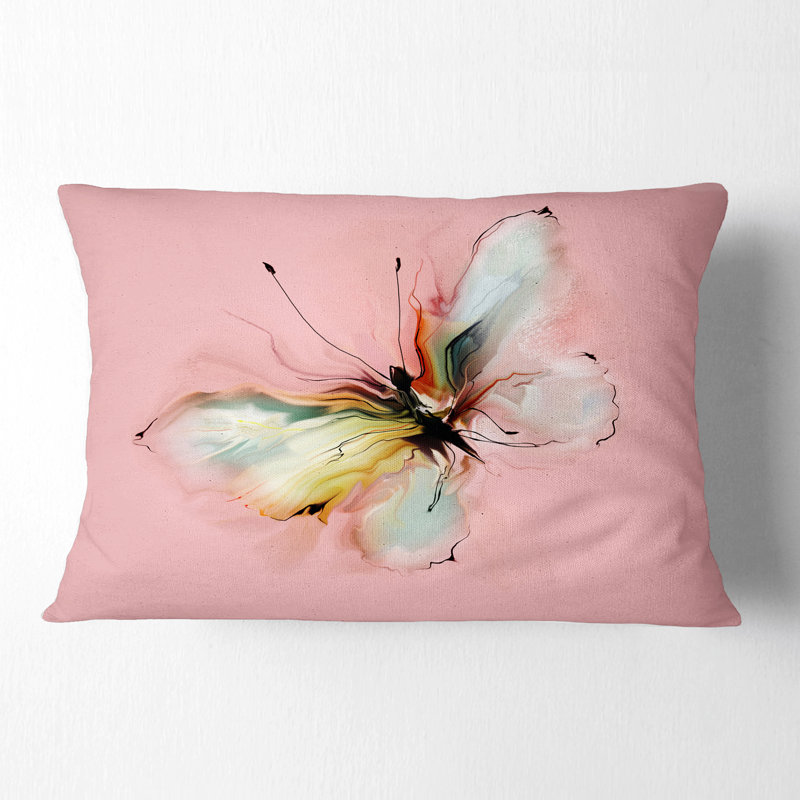 Coussin lombaire à papillon floral coloré