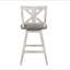 Ensemble de 2 chaises à hauteur de comptoir, ensemble de 2 chaises de cuisine pivotantes en bois d'hévéa massif gris blanc-1591521686