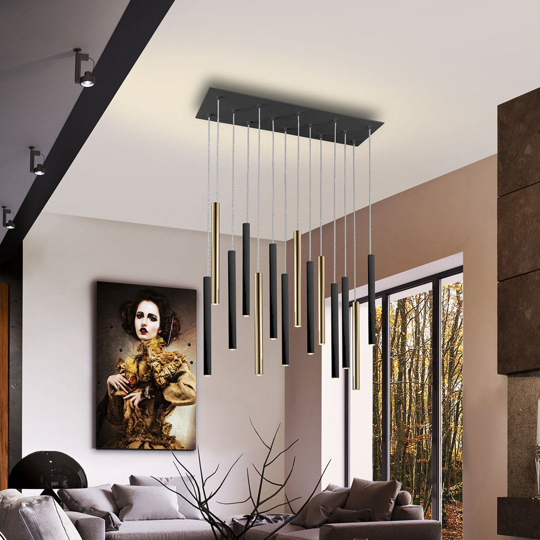 Kuhlmann - Light Gold/Matte Black LED Cluster Pendant