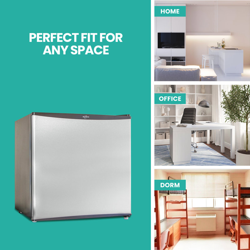 Réfrigérateur compact avec congélateur 1,6 pi cu Koolatron, Argent/noir