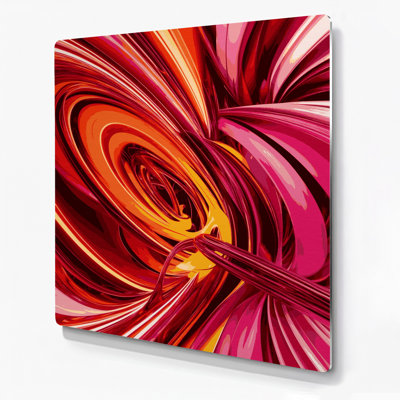 Digital Abstraction 13 Red Metal Wall Art