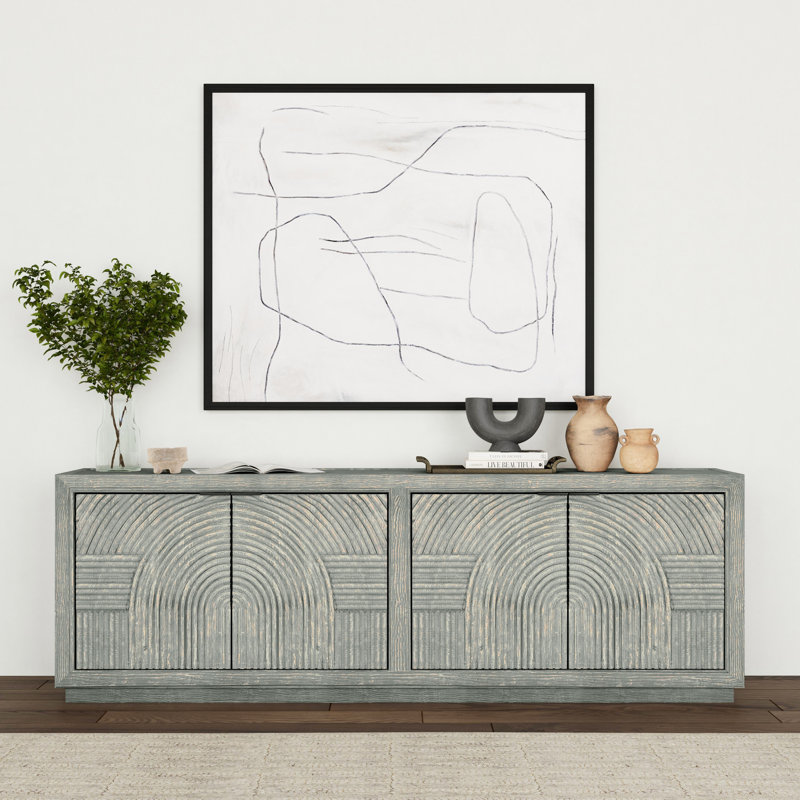 Avondale 90"  Reclaimed Pine Antique Blue Sideboard