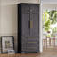 Grand garde-manger de style campagnard de 78,2 po avec 8 tablettes de porte, 1 armoire de rangement avec 3 tablettes réglables, 3 grands tiroirs, une armoire polyvalente pour la cuisine, la salle à manger et la salle de bain, noir cendré-131019330