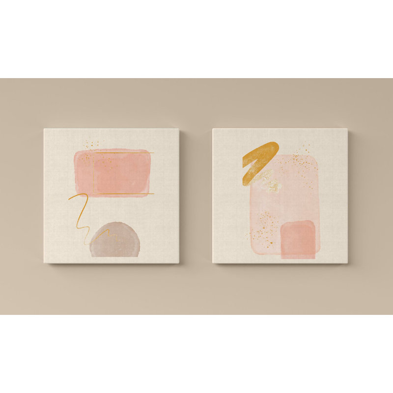 Stylish Decorative Canvas Paintings (2 Pieces), 12 x 12 Inches | 100% Canvas with 100% Wooden Frame | Perfect for Living Room, Bedroom, or Office Decor, Adds Elegance and Modern Touch to Any Space