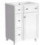 Meuble-lavabo de salle de bain 24 po Évier en céramique. Vaste espace de rangement. . 2 tiroirs, 1 porte. Blanc. Assemblage requis. Et bois massif. Blanc-787768199