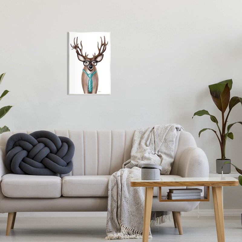 «Drôle de cerf» par Elizabeth Tyndall, H 19 po x l 13 po x P 0,5 po