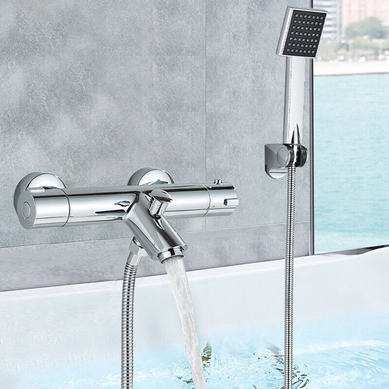 Akkar 2 Handle Wall Waterfall Faucet Bath Filler with Diverter