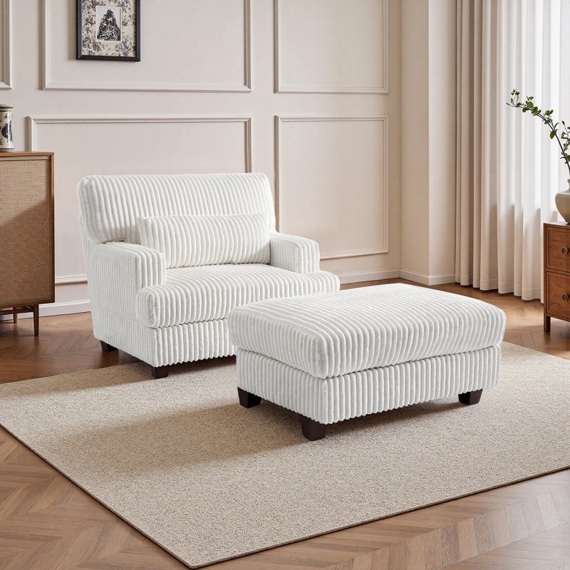 Ermia 92Cm Wide Armchair, Beige Faux Fur