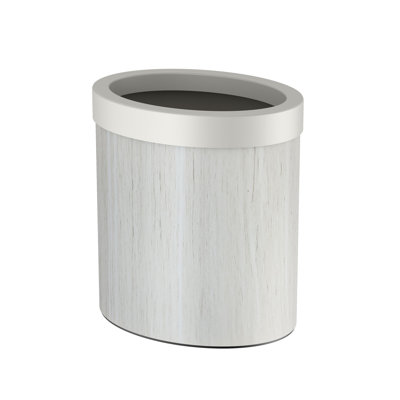 Corbeille à papier ovale H 11,25 po, chêne blanc mat