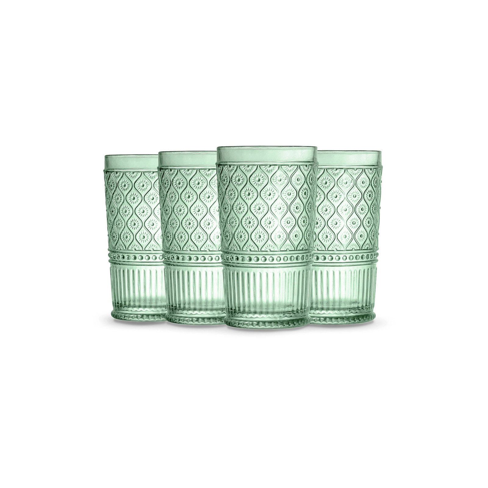 Claro Highball Glasses, 17 oz., Green