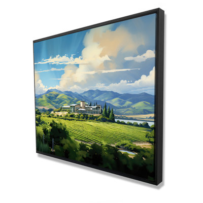 Peaceful Day - Green Contemporary Framed Canvas Home Decor