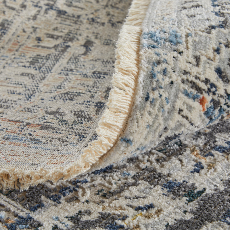 Tapis oriental bleu marine Adeleke, Rectangle 7 pi 10 po x 9 pi 6 po
