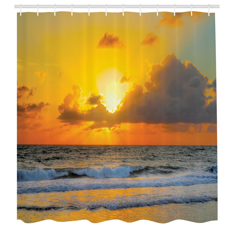 Shower Curtain with Hooks Included, 70" H x 69" W