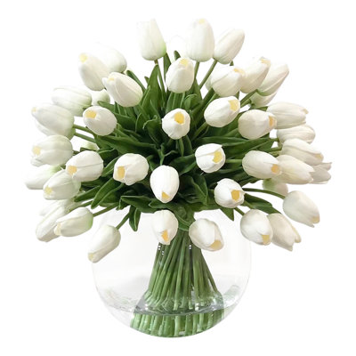 Real Touch Tulips Centerpiece In Vase