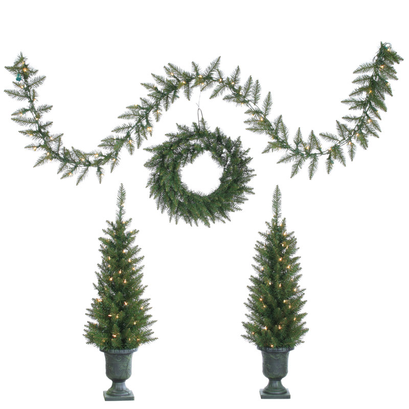 3.5' Lighted Artificial Pine Christmas Tree