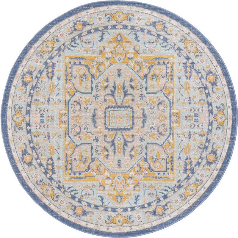 Matthei Oriental Indoor Rug, Round 5'