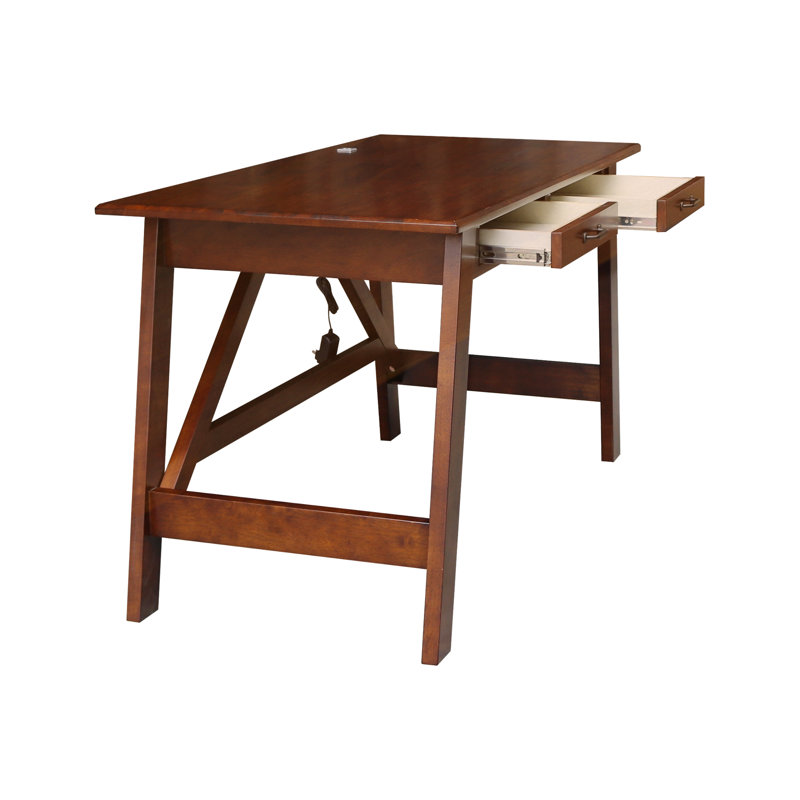 Bureau en bois massif Laython, Espresso