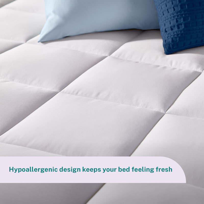 Sleep Innovations Cradling Cloud Mattress Pad Topper Cover, Quilted Pillow Top Protector, Twin 