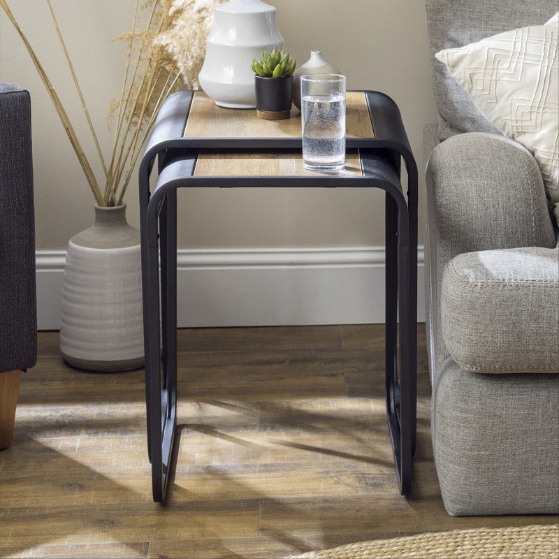 Pomona Nesting Tables, Rustic Oak