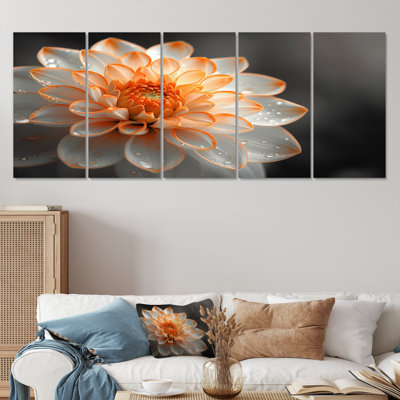 Ensemble de salon avec art mural orange et blanc Dahlia Photo Vibes