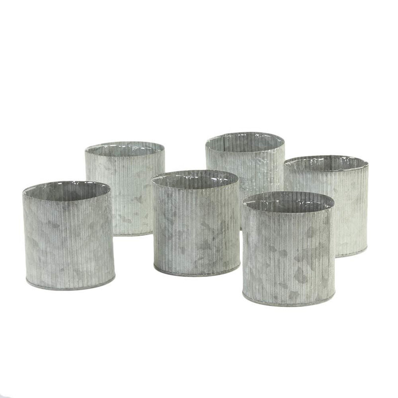 Vase de table en zinc ondulé Vennie, H 4 po x l 4 po x P 4 po