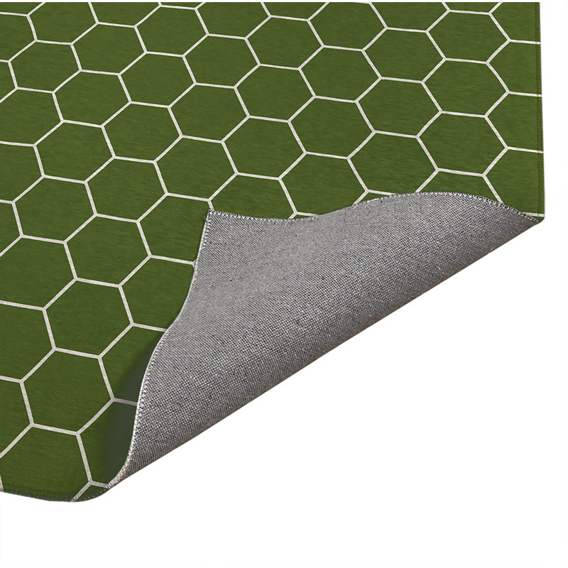 Tapis de cuisine Byrdhill, Vert olive, Rectangulaire 2 pi x 3 pi