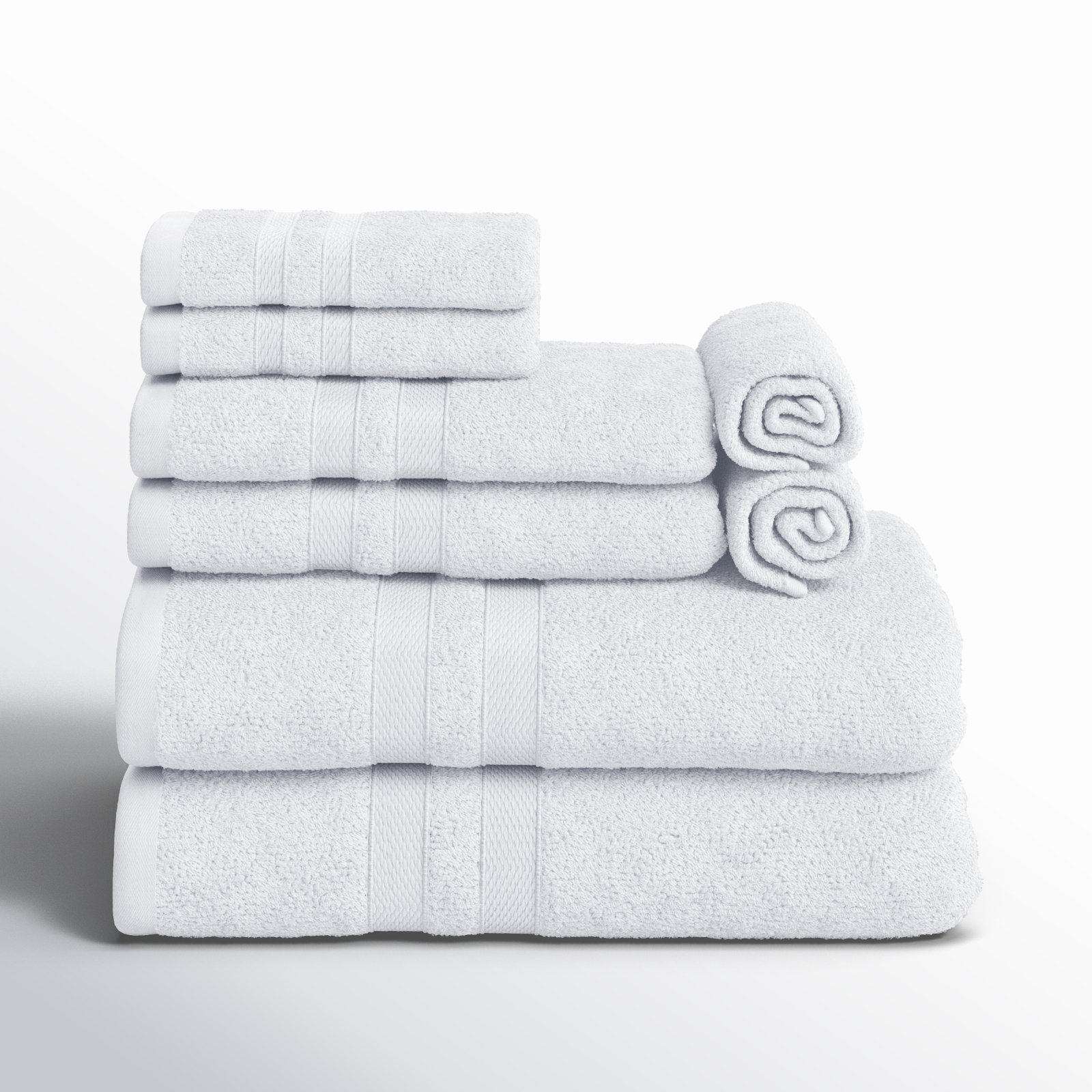 Winthrop Ultra Soft Quick-Drying 8-Piece Cotton Towel Set, White