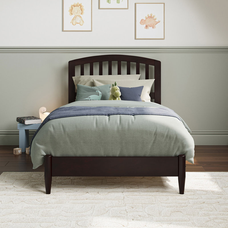 Lit plateforme en bois massif Audriel, Espresso, Simple
