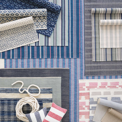 Camden Stripe Denim Handwoven Cotton Rug